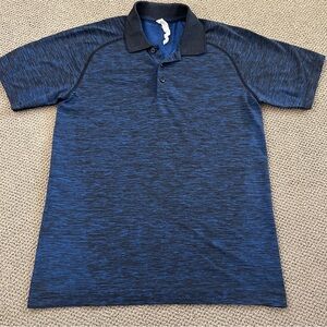 lululemon Metal Vent Tech Polo Shirt in Jet Stream Blue/Black-medium